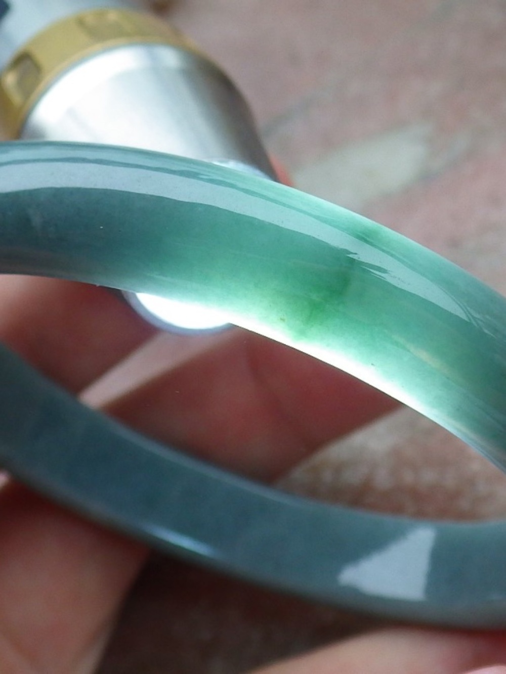 59mm Certified Hand Carved Natural Grade A JADE Jadeite Circle Bangle Bracelet